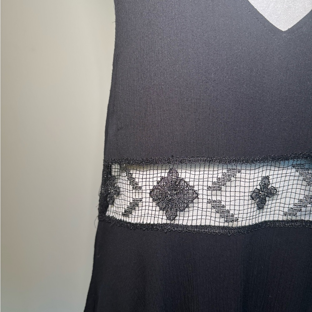Free People Black Dress w Waist Cut Out Pattern - Medium - Picture 12 of 16